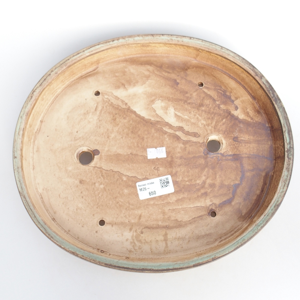 Ceramiczna miska do bonsai 31 x 27 x 4,5 cm, zielona