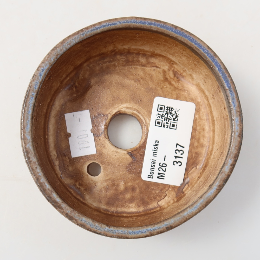 Ceramiczna miska na bonsai 9 x 9 x 3,5 cm, kolor niebieski