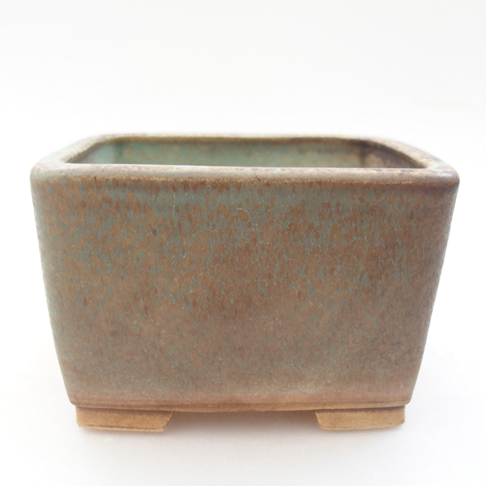 Ceramiczna miska bonsai 11 x 11 x 7 cm, kolor zielony