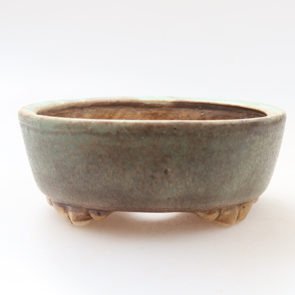 Ceramiczna doniczka do bonsai 9,5 x 8 x 4 cm, kolor zielony