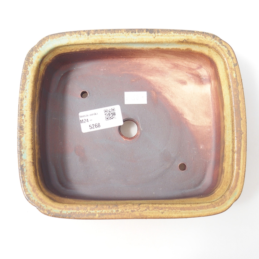 Ceramiczna miska do bonsai 19,5 x 16,5 x 6 cm, kolor zielony
