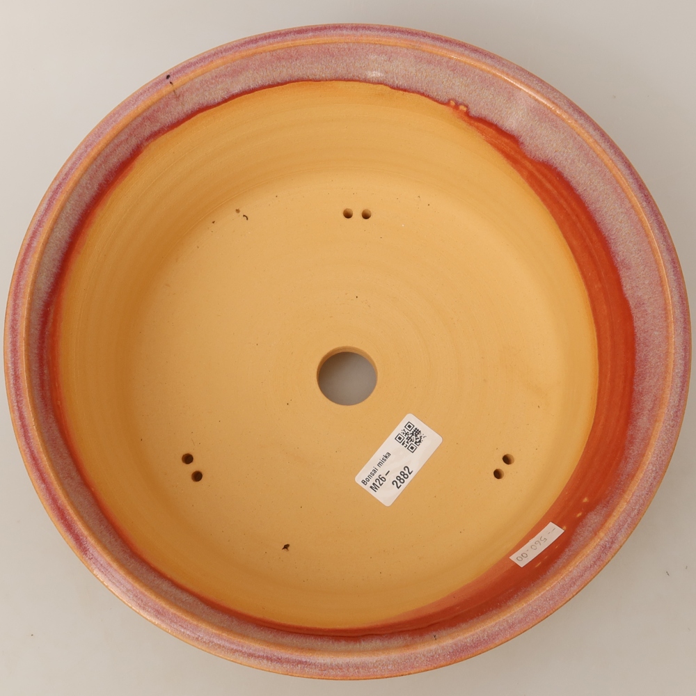 Ceramiczna miska do bonsai 27 x 27 x 9 cm, kolor różowy