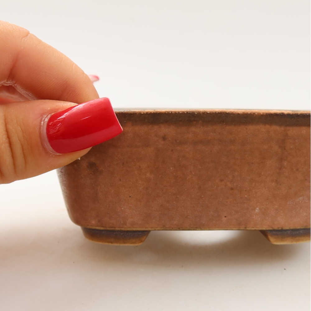 Ceramiczna miseczka do bonsai 10 x 8,5 x 4 cm, kolor różowy