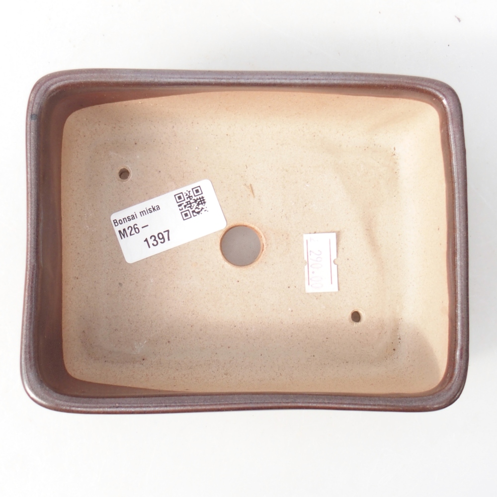 Ceramiczna miska na bonsai 14,5 x 11 x 5,5 cm, brązowa