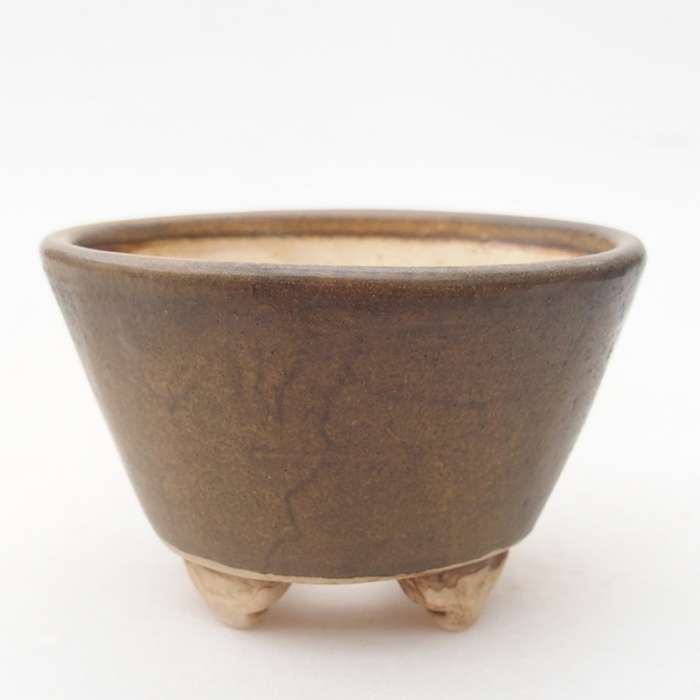 Ceramiczna miska do bonsai 8 x 8 x 5,5 cm, kolor brązowy