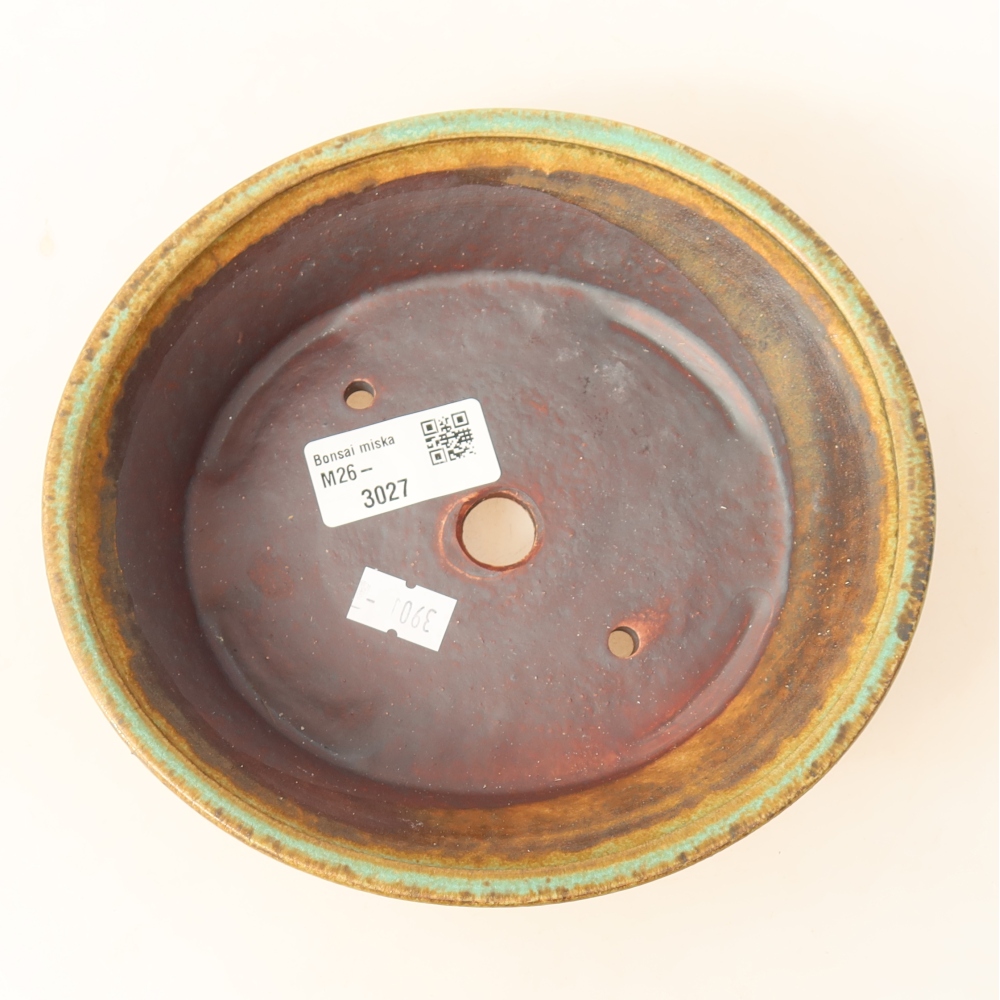 Ceramiczna miska do bonsai 17,5 x 16,5 x 4,5 cm, kolor zielony