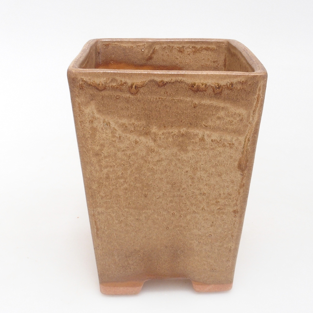 Ceramiczna miska bonsai 9 x 9 x 12 cm, kolor brązowy 