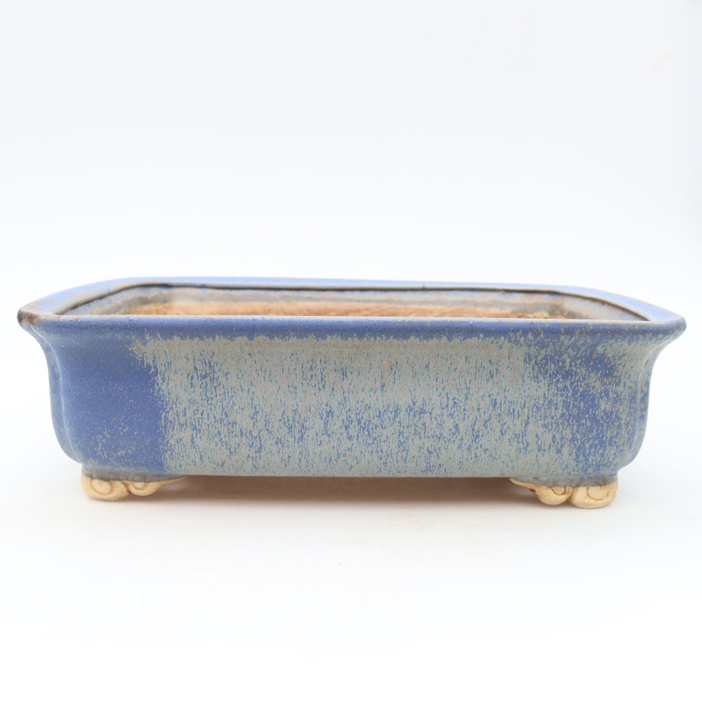 Ceramiczna miska do bonsai 25 x 20,5 x 7,5 cm, kolor niebieski