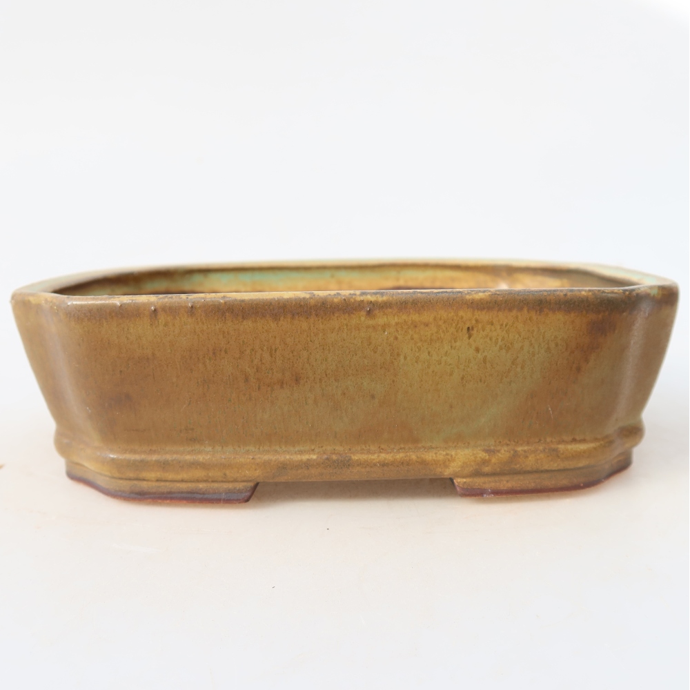 Ceramiczna doniczka do bonsai 17,5 x 14,5 x 5 cm, kolor zielony