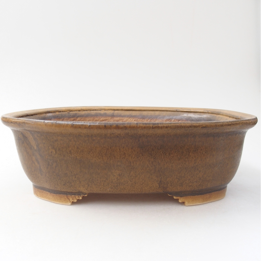 Ceramiczna miska na bonsai 25 x 21 x 8 cm, brązowa
