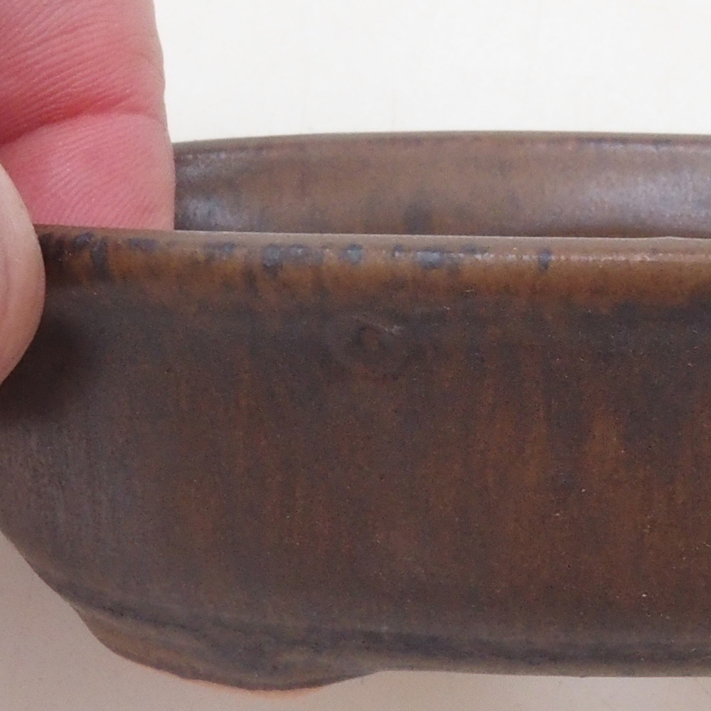 Bonsai bowl H04 - 10,5 x 7,5 x 3 cm. - brązowy