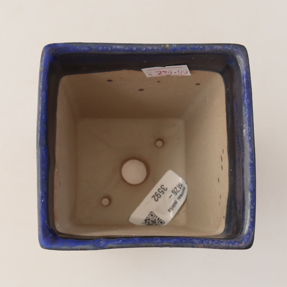 Ceramiczna miska do bonsai 9 x 9 x 12,5 cm, kolor niebieski