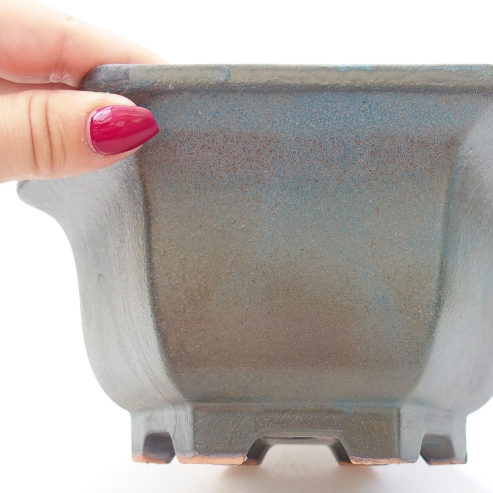 Ceramiczna miska bonsai 18,5 x 16,5 x 9 cm, kolor zielony