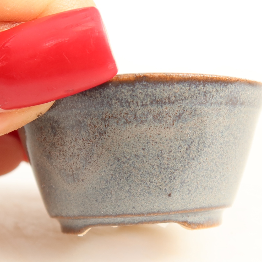 Ceramiczna miseczka do bonsai 4,5 x 4,5 x 2,5 cm, kolor szary