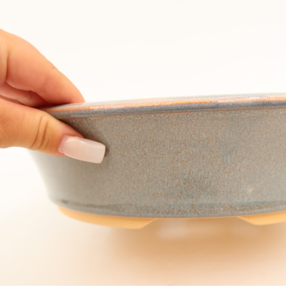 Ceramiczna miska do bonsai 28,5 x 28,5 x 7 cm, kolor szary