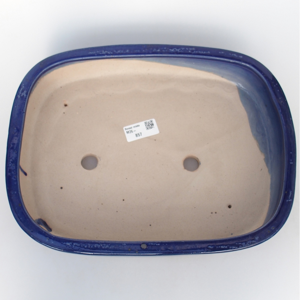 Ceramiczna miska do bonsai 31,5 x 24 x 6 cm, kolor niebieski