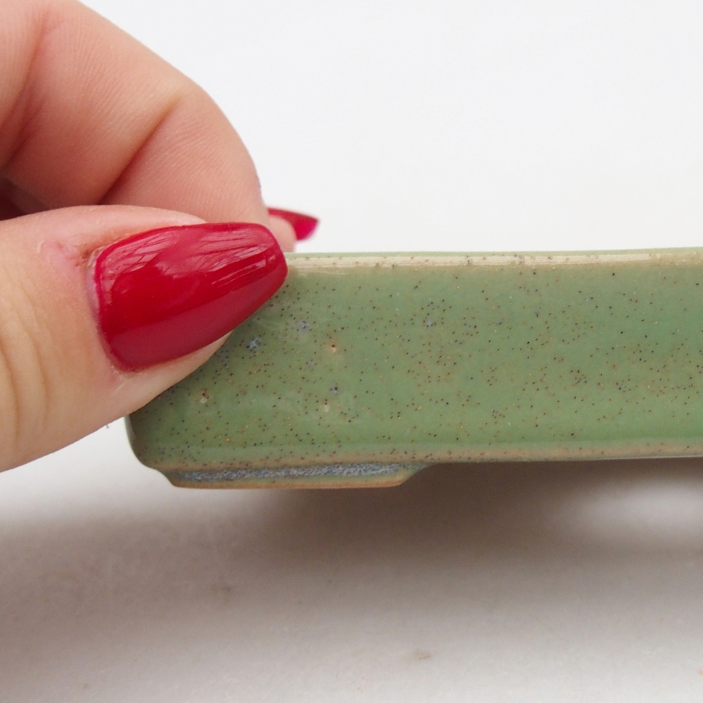 Ceramiczna miska do bonsai 10,5 x 7 x 2 cm, zielona