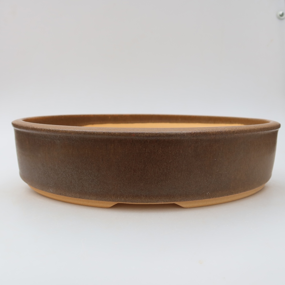 Ceramiczna miska do bonsai 29 x 29 x 6,5 cm, kolor brązowy