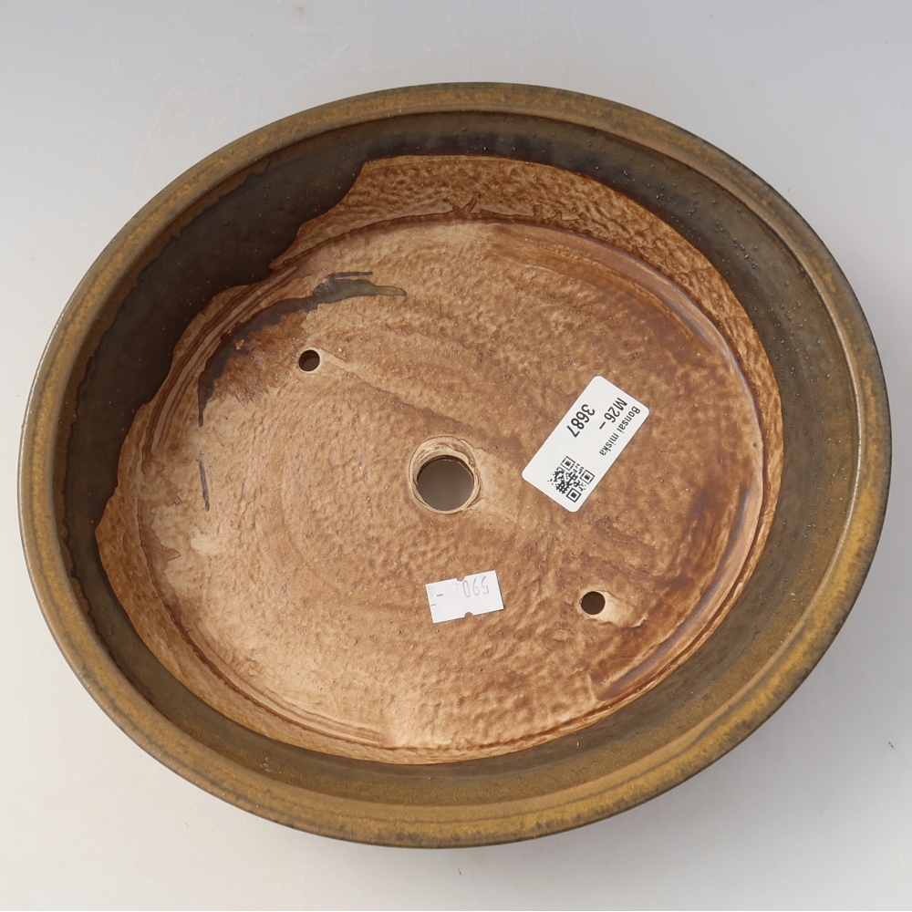 Ceramiczna miska do bonsai 24 x 21,5 x 5,5 cm, kolor brązowy