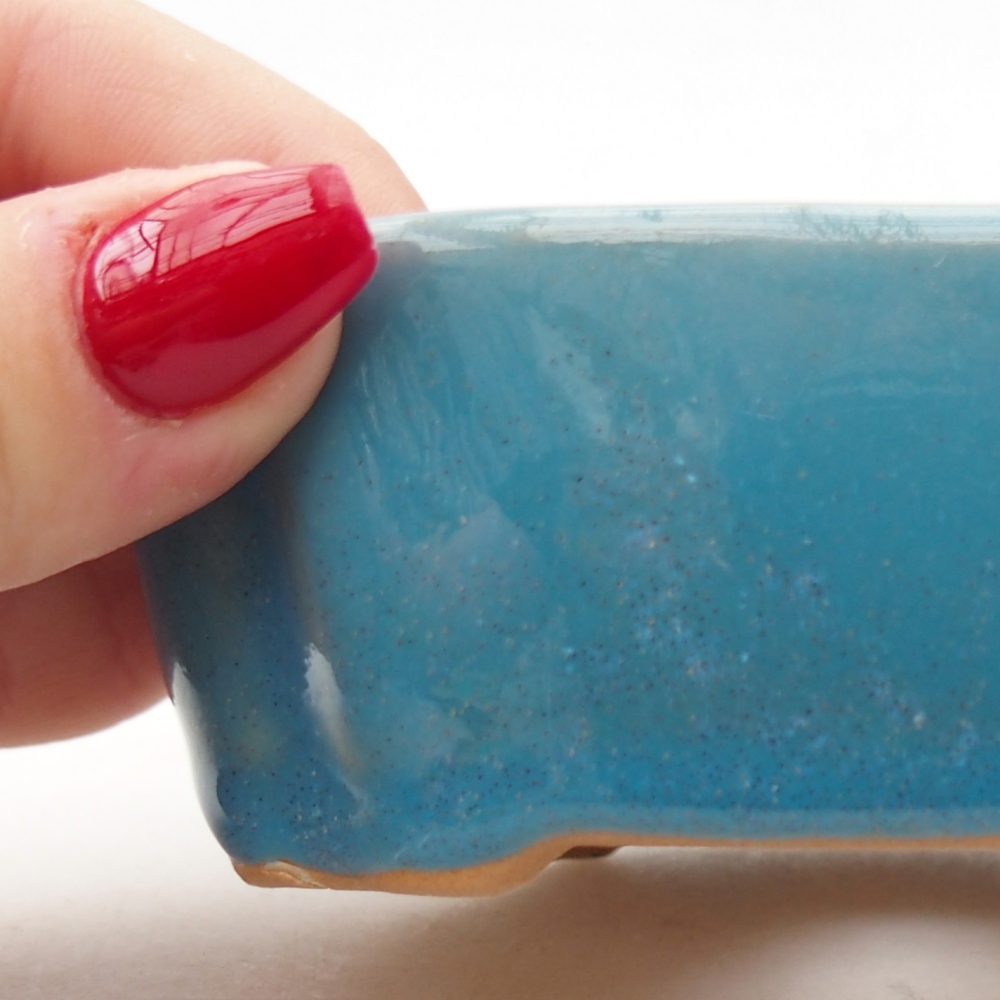 Ceramiczna miska do bonsai 10,5 x 8 x 3,5 cm, kolor niebieski