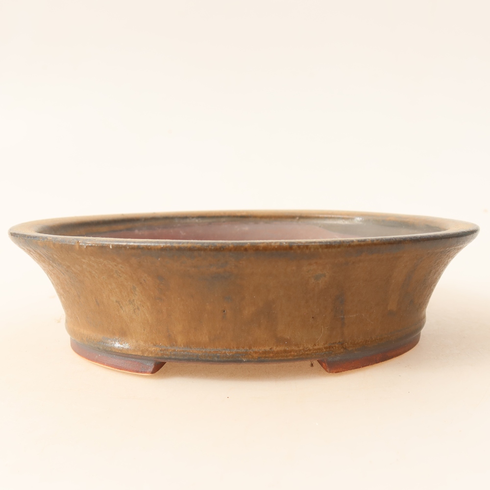 Ceramiczna miska do bonsai 17,5 x 16,5 x 4,5 cm, kolor brązowy