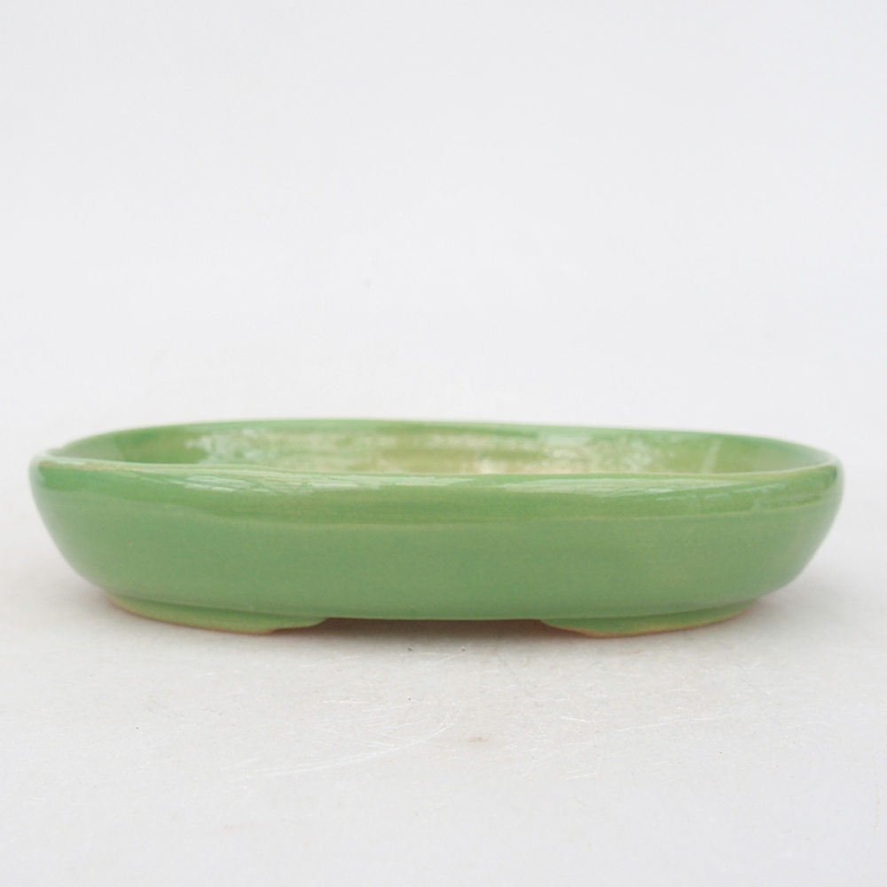 Ceramiczna miska do bonsai 13,5 x 10 x 3 cm, zielony kolor
