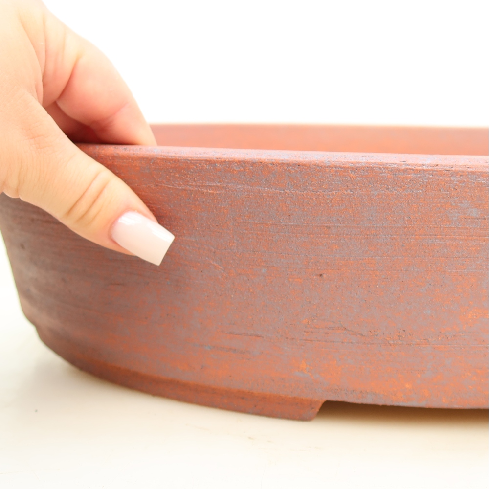 Ceramiczna miska do bonsai 38,5 x 30 x 8,5 cm, kolor metaliczny