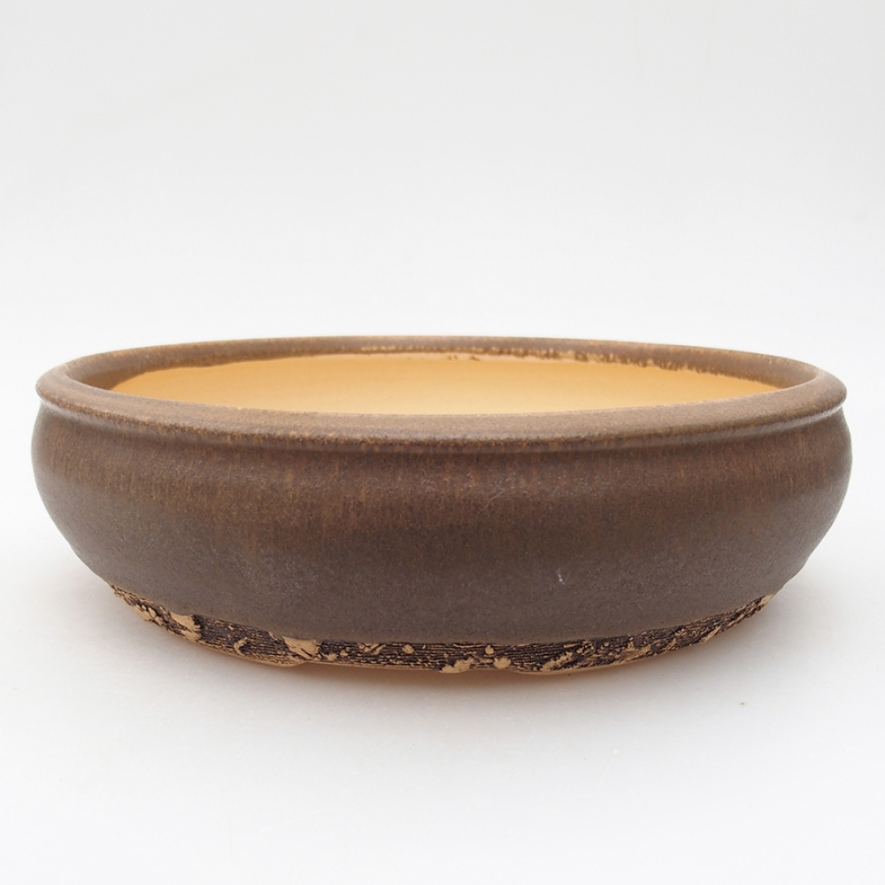 Ceramiczna miska bonsai 22 x 22 x 6 cm, kolor brązowy