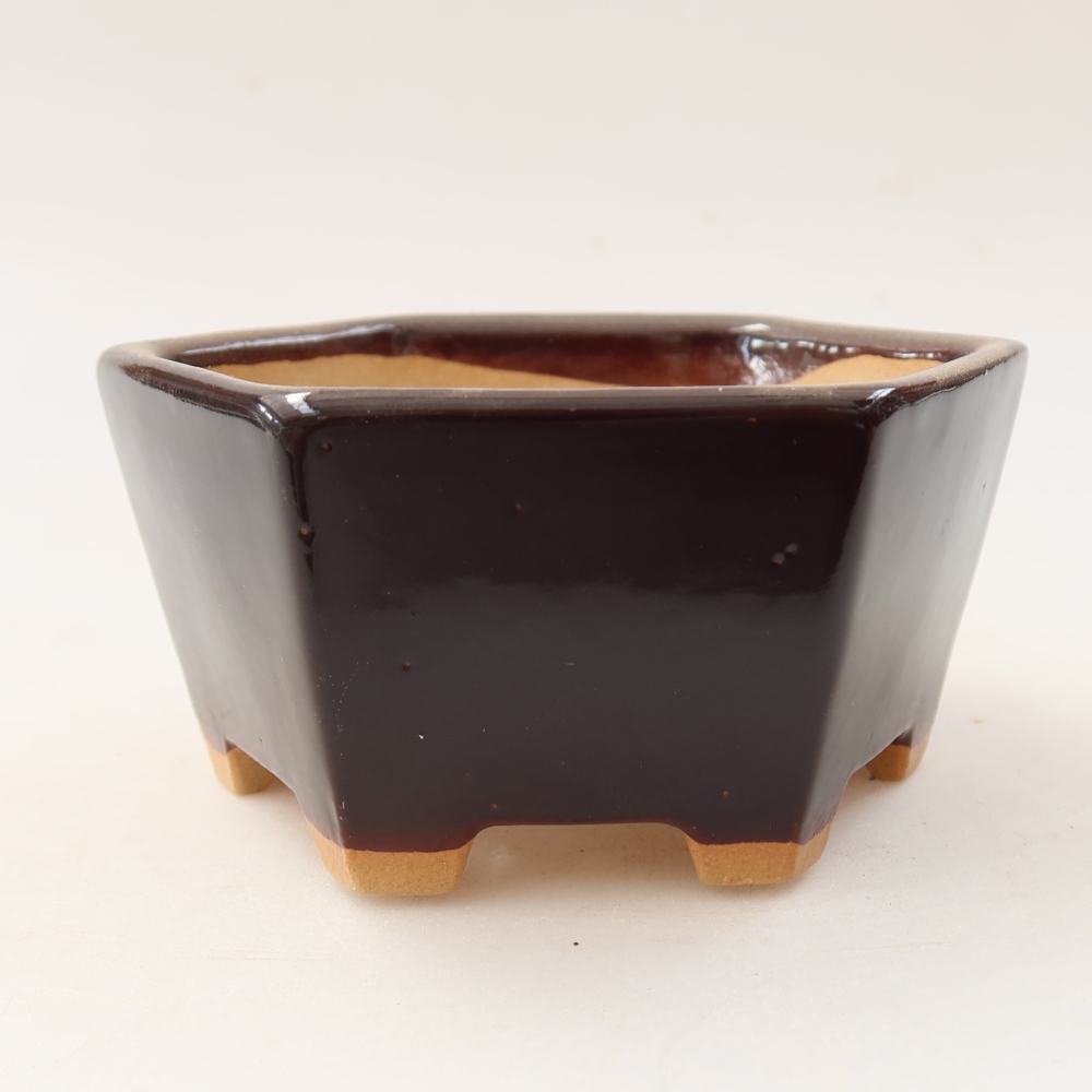 Ceramiczna miska do bonsai 10 x 9 x 5 cm, brązowa