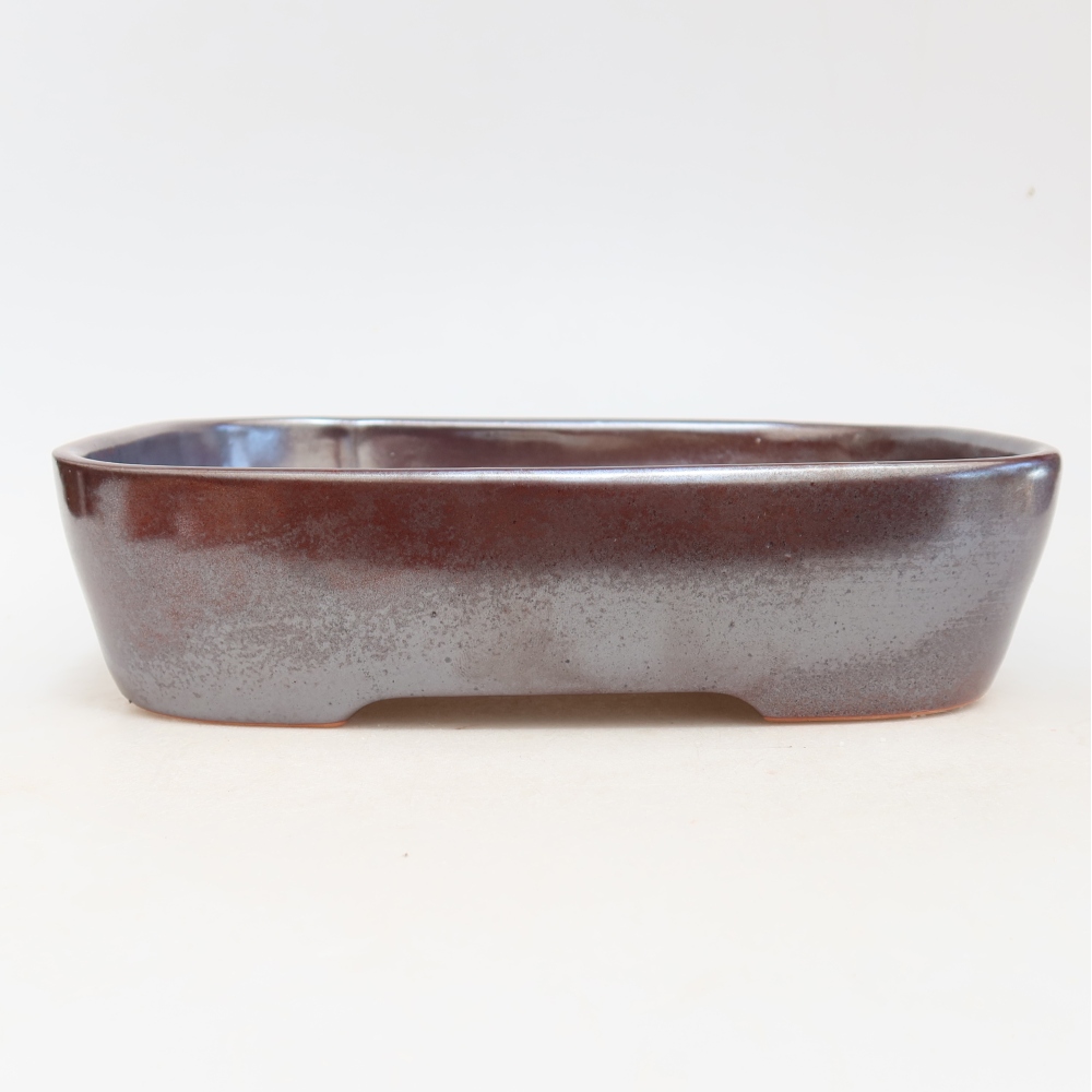 Ceramiczna miska do bonsai 23 x 18 x 5,5 cm, kolor bordowy