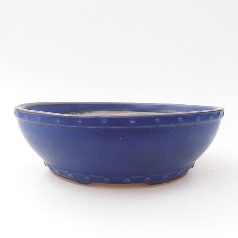 Ceramiczna miska bonsai 17,5 x 17,5 x 5 cm, kolor niebieski