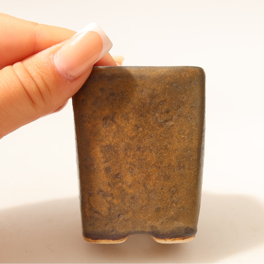 Ceramiczna miska do bonsai 5 x 5 x 6,5 cm, brązowa