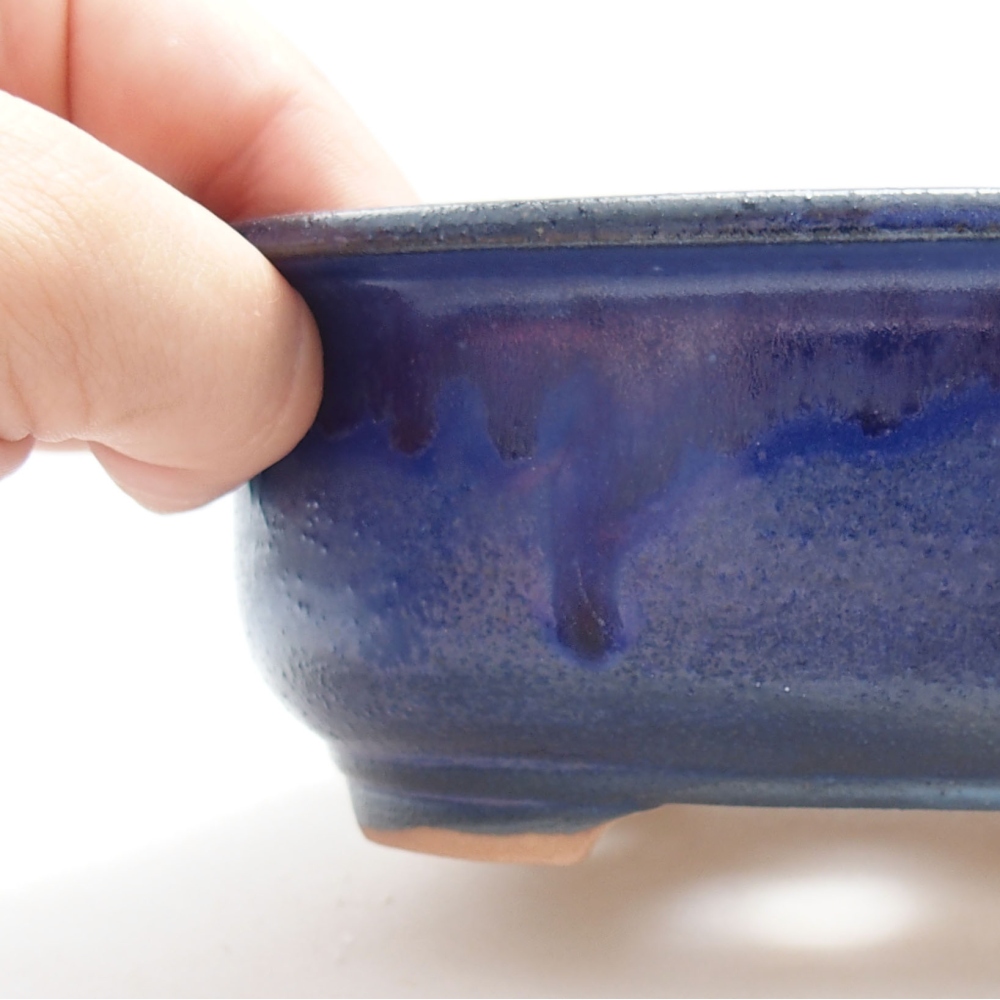 Ceramiczna miska bonsai 15,5 x 12 x 6 cm, kolor niebieski