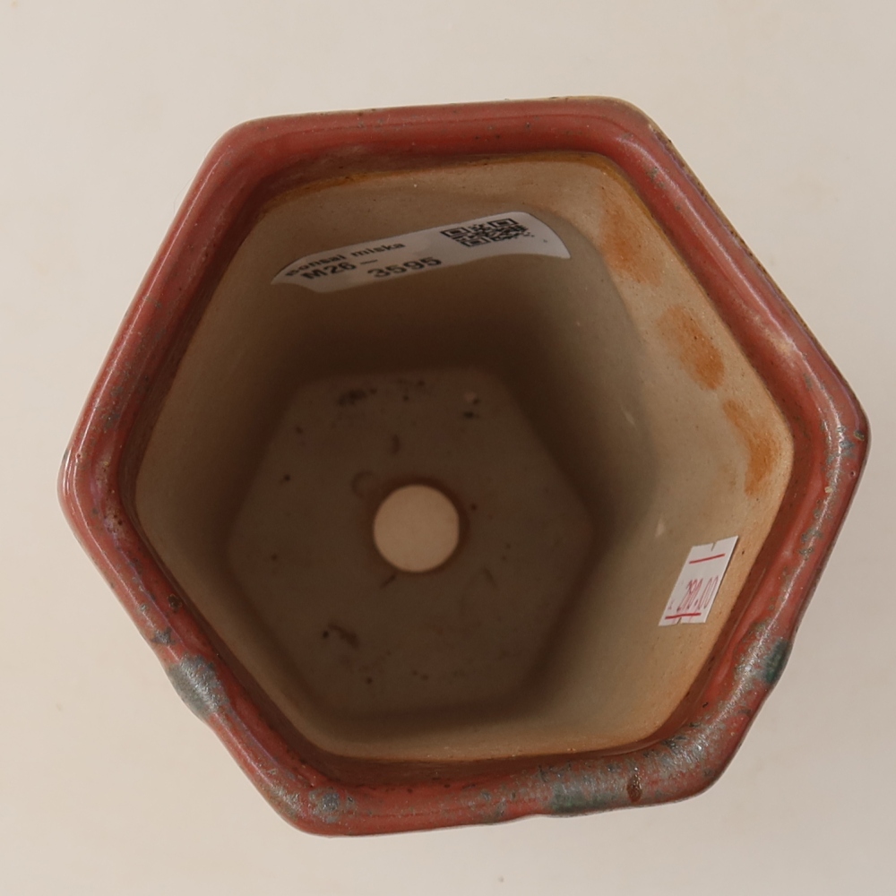 Ceramiczna miska do bonsai 9,5 x 8,5 x 14,5 cm, kolor różowy
