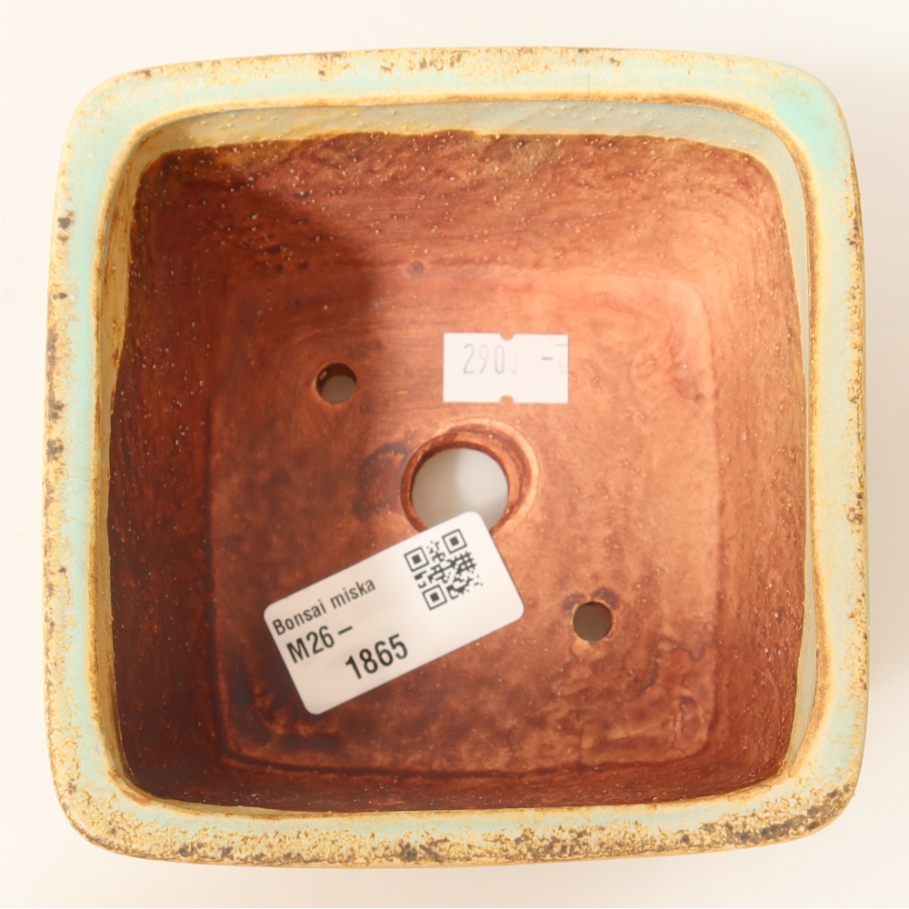 Ceramiczna miska do bonsai 10,5 x 10,5 x 7 cm, kolor zielony