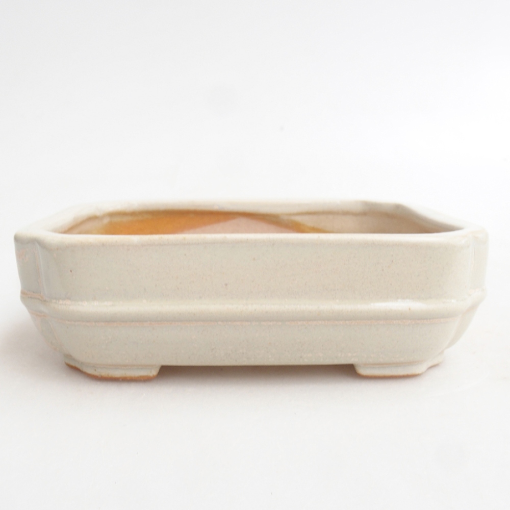 Ceramiczna miska bonsai 12 x 10 x 4 cm, kolor beżowy