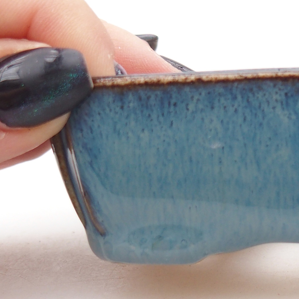 Mini miska do bonsai 9 x 7 x 3 cm, niebieska