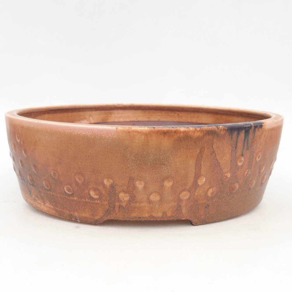 Ceramiczna miska na bonsai 24,5 x 24,5 x 7 cm, różowa