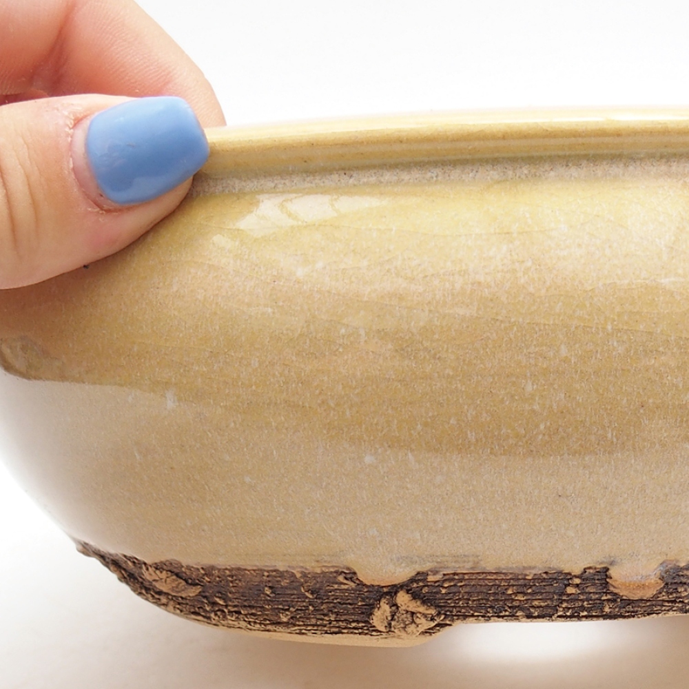 Ceramiczna miska do bonsai 18,5 x 18,5 x 6,5 cm, kolor zielony