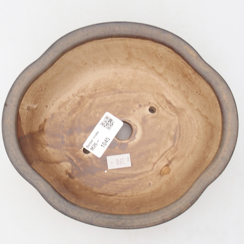 Ceramiczna miska do bonsai 18,5 x 17 x 6 cm, brązowa