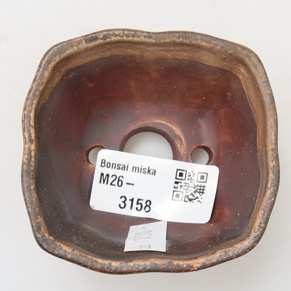 Ceramiczna miseczka do bonsai 7 x 7 x 3,5 cm, kolor różowy