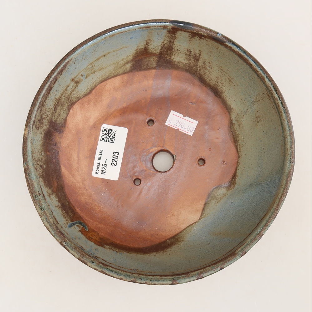 Ceramiczna miska do bonsai 17,5 x 17,5 x 4,5 cm, brązowa
