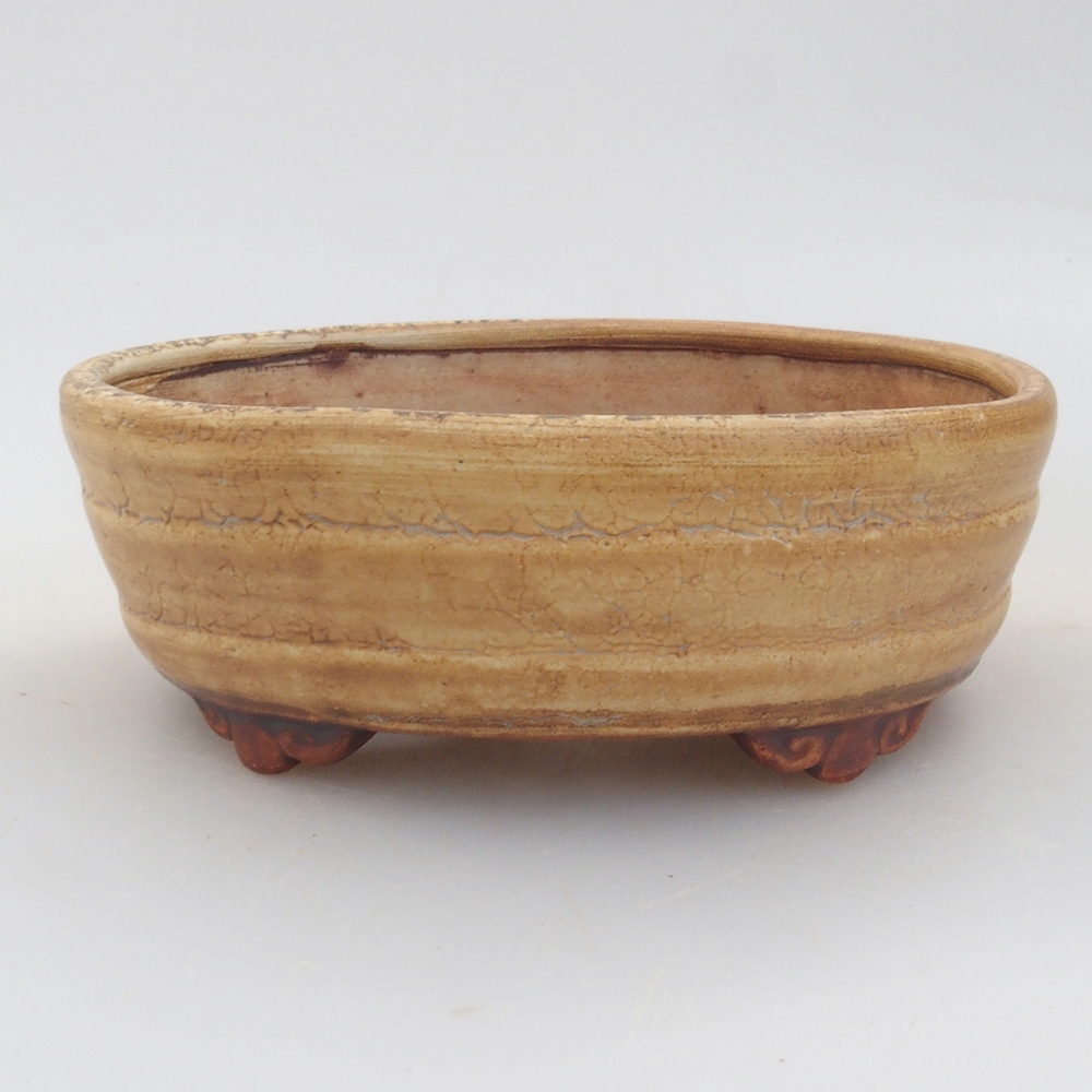 Ceramiczna miska do bonsai 10,5 x 9 x 4 cm, kolor beżowy