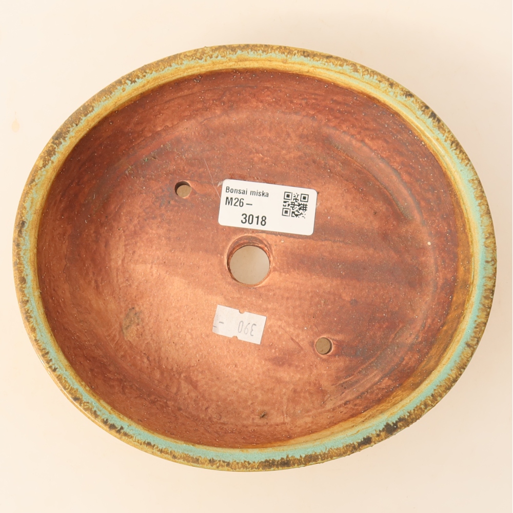 Ceramiczna miska do bonsai 18,5 x 16,5 x 4,5 cm, zielona