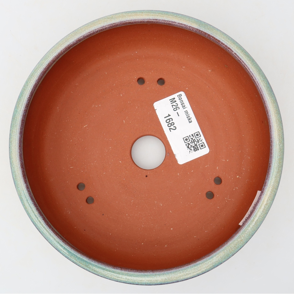 Ceramiczna miska do bonsai 14 x 14 x 4,5 cm, kolor zielony