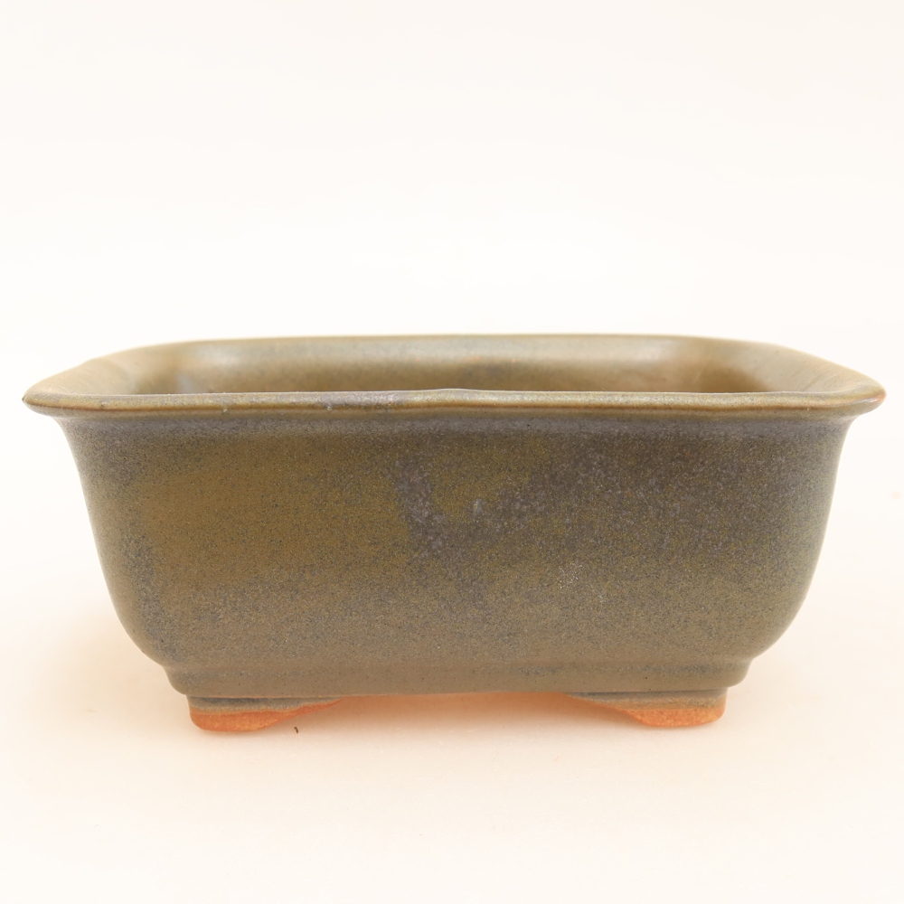 Ceramiczna miska do bonsai 13,5 x 10,5 x 6 cm, zielona