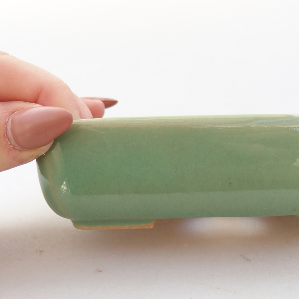 Ceramiczna miska na bonsai 11,5 x 9 x 3,5 cm, zielona