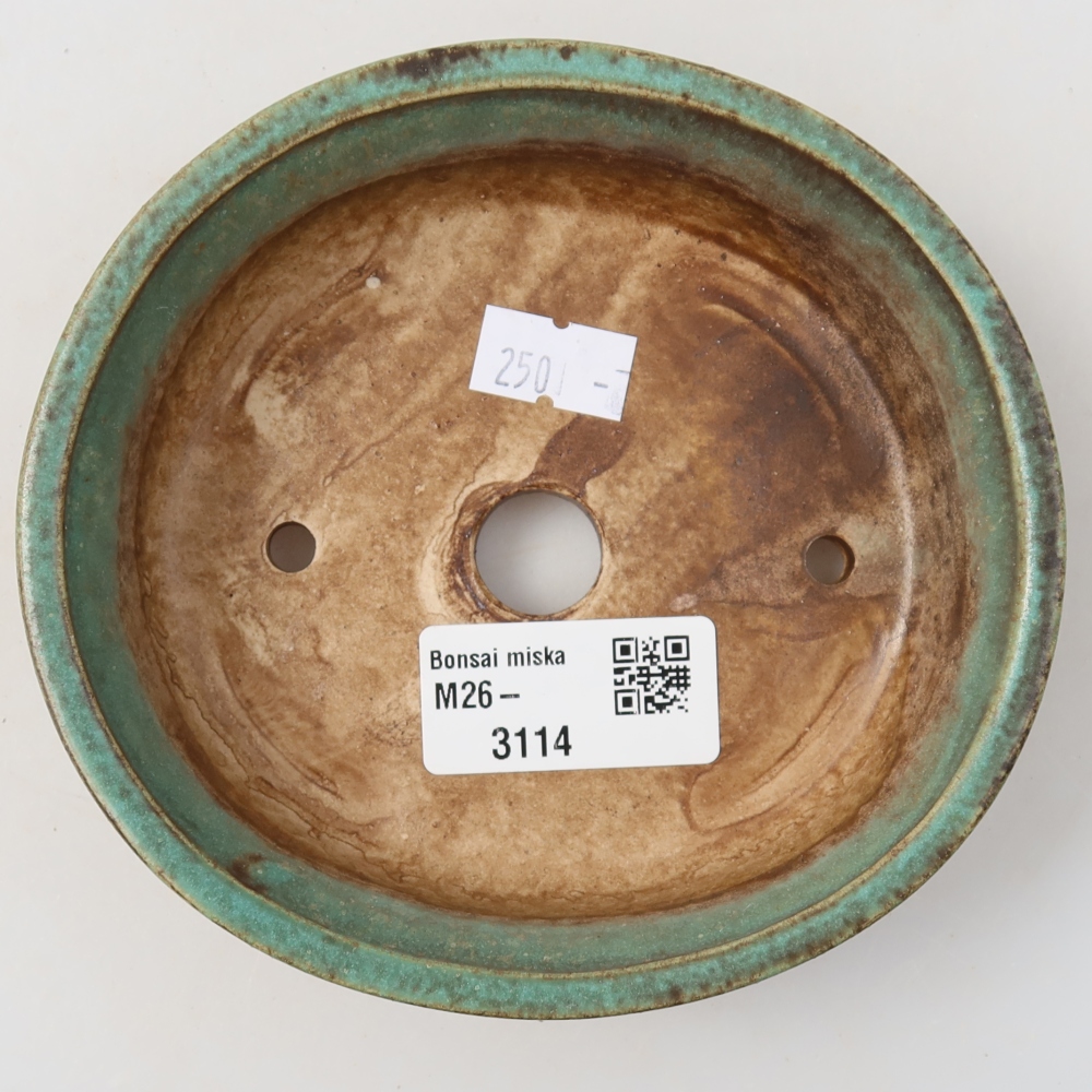 Ceramiczna miska do bonsai 12,5 x 11,5 x 3,5 cm, kolor zielony