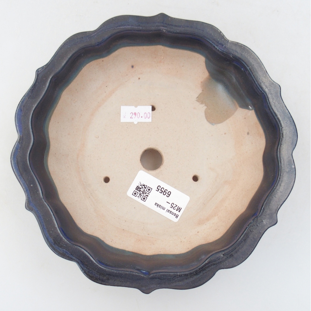 Ceramiczna miska bonsai 19 x 19 x 5 cm, kolor niebieski