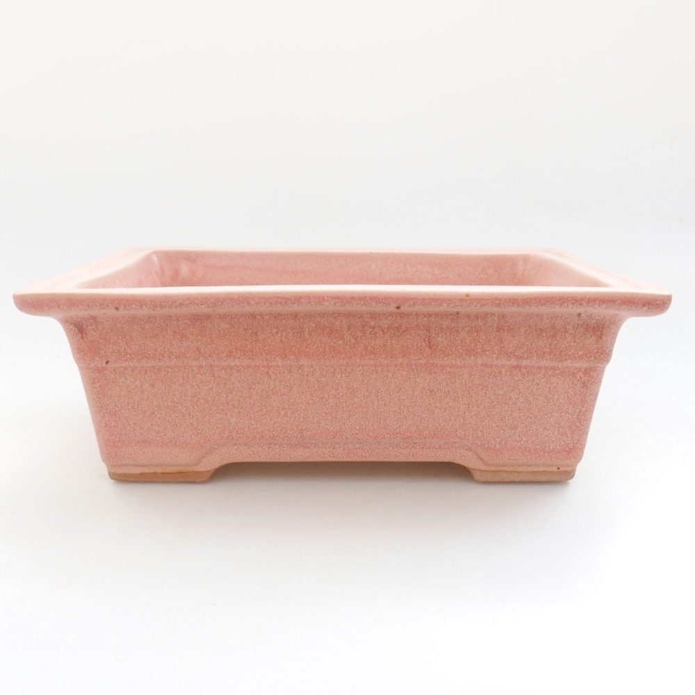 Ceramiczna miska bonsai 18,5 x 13 x 6,5 cm, kolor różowy